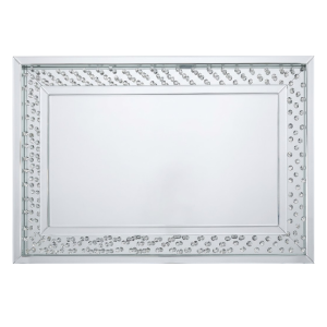 Rectangular Mirrored Crystal Accent Wall Mirror 900 x 600mm