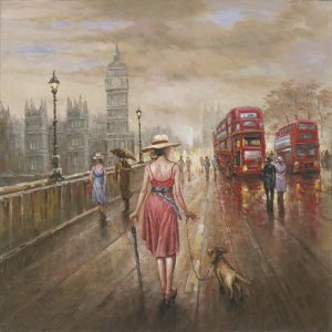 Oil On Canvas Street Scene 1000X1000mm