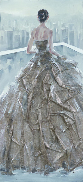 Oil On Canvas Lady 700X1500mm