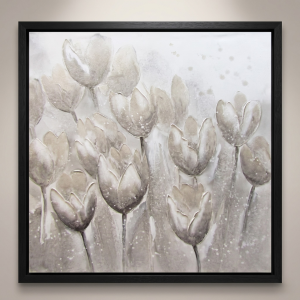 Beige Tulips Canvas 1A - Framed