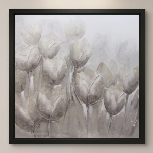 Beige Tulips Canvas 1B - Framed