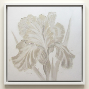 Beige Iris Flower Canvas 1A - Framed