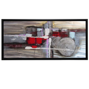 Bold Crimson Abstract Painting - Framed