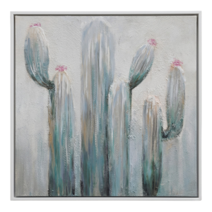 Desert Cactus Blossom Canvas 1B - Framed
