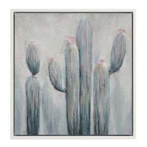 Desert Cactus Blossom Canvas 1A - Framed