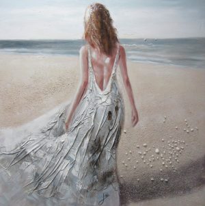 Oil On Canvas Lady On Beach 1200X1200mm
