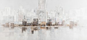 Oil On Canvas Buildings 700X1500Mm
