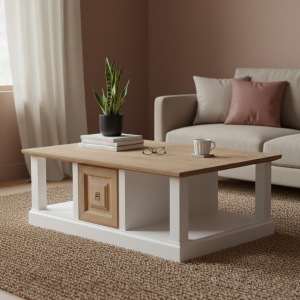 Country White & Oak Coffee Table 1300mm