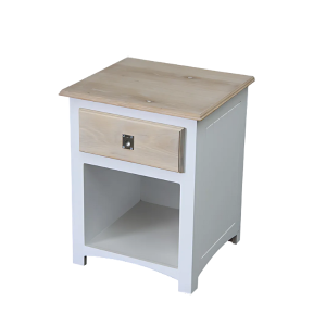 Country Oak Wood & White  Pedestal 500mm