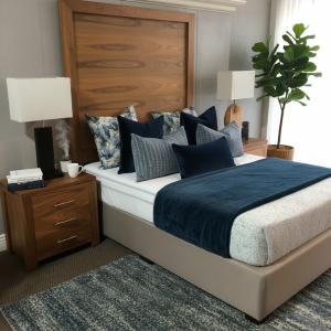 Elm Kiaat Wood Headboard - Wall mounted