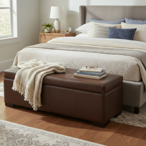 Captains Leather Blanket Box