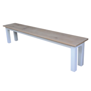 Country White and Oak Bench