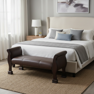 Sleigh Leather Bench