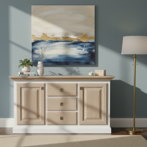 Country White and Oak Sideboard 1500mm