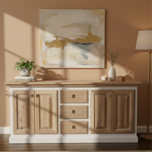 Country White and Oak Sideboard 2000mm