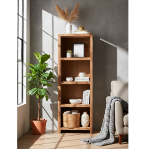 Elm Kiaat Wood Open Bookshelf 650mm