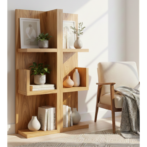 Mod Belle Kiaat Wood Bookshelf
