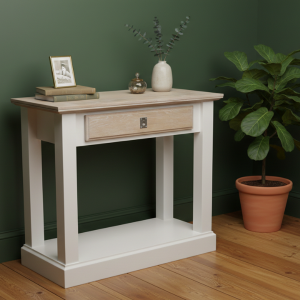 Country White and Oak Server with Shelf 900mm