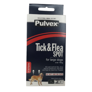 Pulvex Tick & Flea Spot for Large Dogs over 16kg -2 x 1ml Pipette