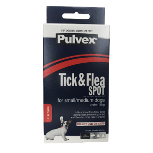 Pulvex Tick & Flea Spot for Small/Medium Dogs under 16kg -1ml Pipette