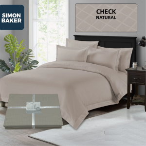 Jacquard Egyptian Cotton 300 Thread Count Duvet Set - Natural