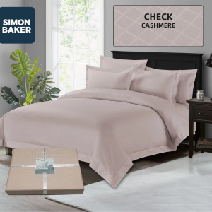 Jacquard Egyptian Cotton 300 Thread Count Duvet Set - Cashmere