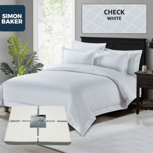Jacquard Egyptian Cotton 300 Thread Count Duvet Set - White