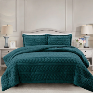 Simon Baker Brooklyn Jacquard Comforter Set with Sherpa