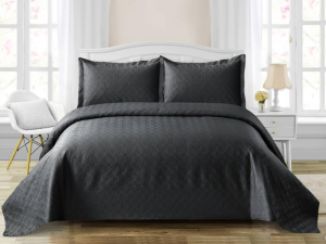 Simon Baker Rome Quilted Bedspread Set - Charcoal