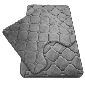Memory Foam Bath Mat Set - Charcoal