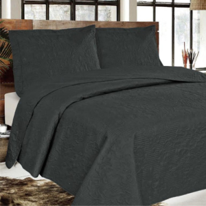 Simon Baker Melissa Quilted Bedspread Set - Charcoal