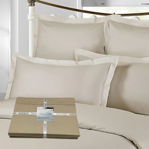 Oxford Satin Stitched 300 Thread Count Duvet Set - Natural