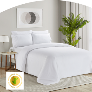 Organic Bamboo Cotton Duvet Set - White