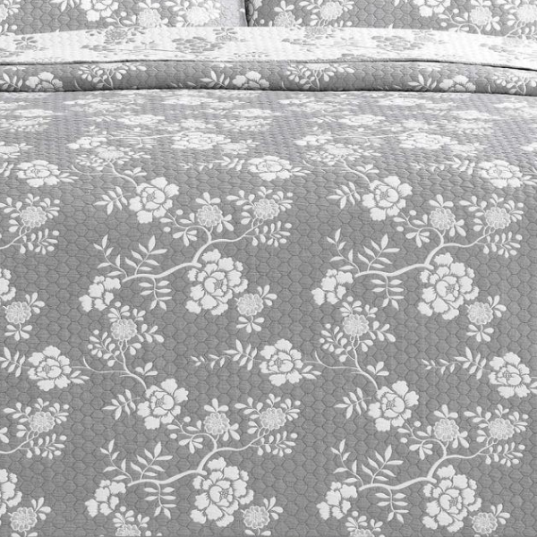 Simon Baker Rochelle Bedspread Grey (5)