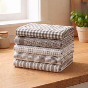 Simon Baker 100% Cotton Kitchen Towel - Set of 5 - Natural