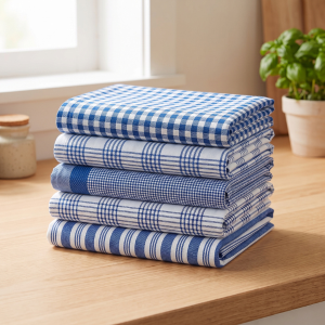 Simon Baker 100% Cotton Kitchen Towel - Set of 5 - Royal Blue