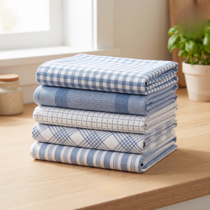 Simon Baker 100% Cotton Kitchen Towel - Set of 5 - Sky Blue