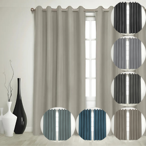 Simon Baker Provance Ready Made Eyelit Curtains - Blockout