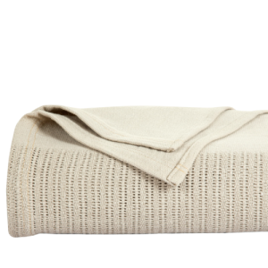 100% Cotton Cellular Blanket - Latte