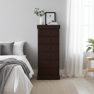 Sleigh Tallboy Mahogany Wood Chest of Drawers