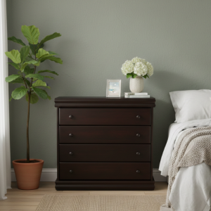 Sleigh Mahogany Wood Chest of Drawers