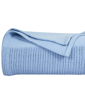 100% Cotton Cellular Blanket - Blue Vista