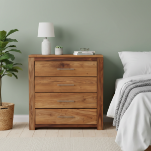 Elm Kiaat Wood Chest of Drawer