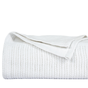 100% Cotton Cellular Blanket - White