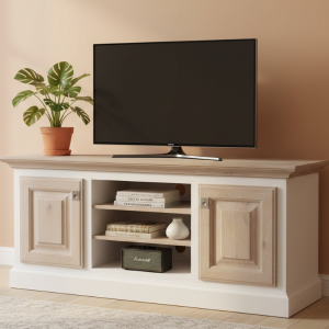 Country White and Oak TV Stand 1500mm