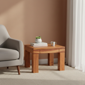 Elm Kiaat Side Table 600mm