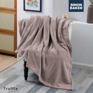 Simon Baker Super Plush Blanket/Throw - Truffle