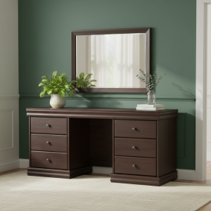Sleigh Mahogany Wood Dresser 1550mm