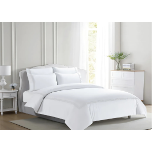 Greek Key 250 Thread Count Egyptian Cotton Sateen - White White