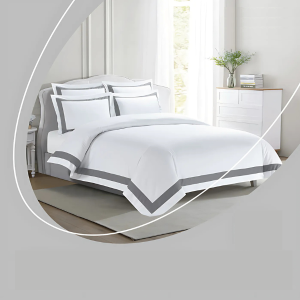 Diana 250 Thread Count Egyptian Cotton Sateen - White Silver
